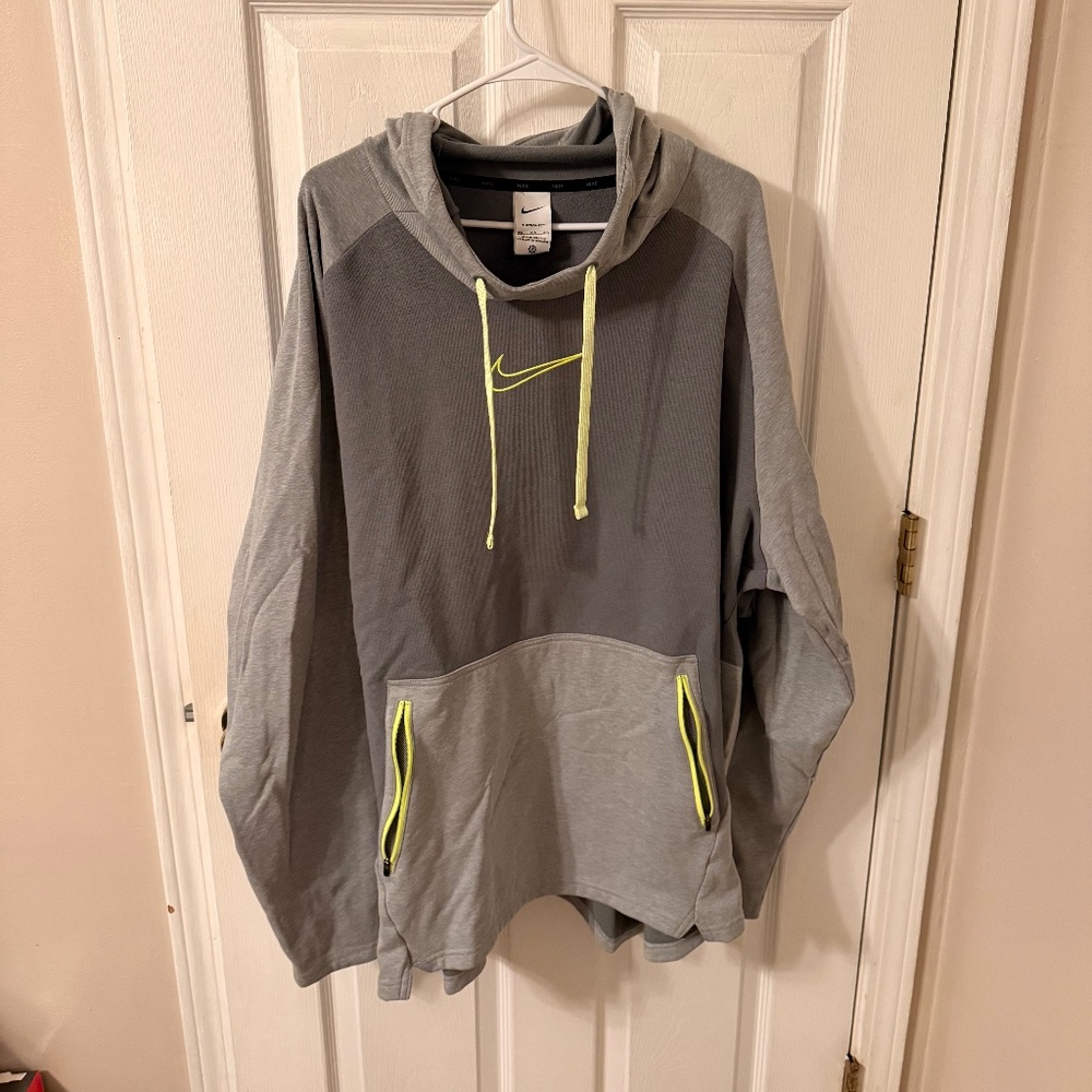 Men's Nike Therma-fit Fleece Pullover Hoodie - 4XL - Grey